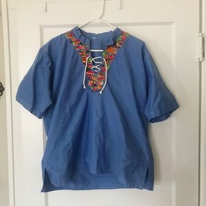 Handmade embroider El Salvador cotton short sleeve